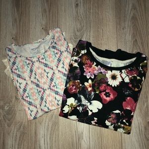 🌸 Girl Lot Floral lightweight Tunic Crochet Sz 14